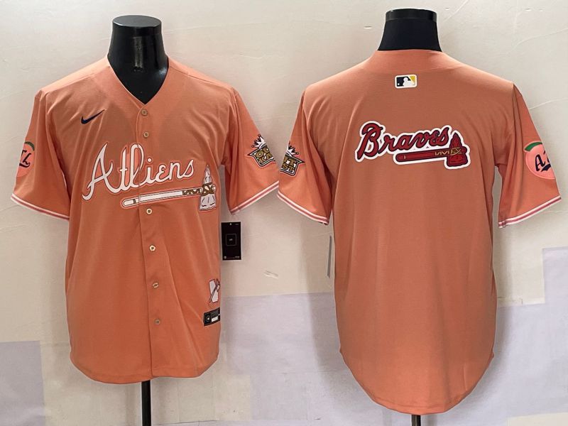 Men Atlanta Braves Blank Orange Five generations Joint Name 2025 Nike MLB Jersey style 7->houston astros->MLB Jersey